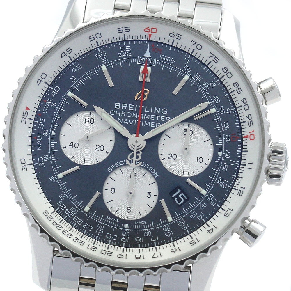 ブライトリング BREITLING AB0121 ナビタイマー 01 クロノグラフ 43 ジャパン エディション 自動巻き メンズ 良品 内箱・保証書付き_862558【中古】 382,815円