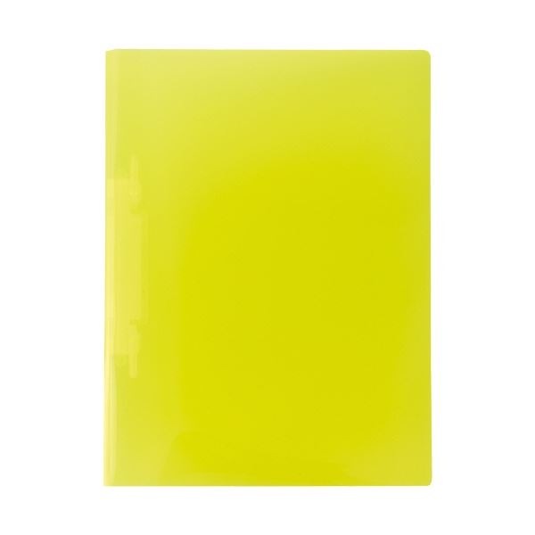 (まとめ) リヒトラブ ルーパーファイル(色透明表紙) A4タテ 2穴 100枚収容 クリスタルイエロー F-3006-5P-17 1パック(5冊) (×5セット)