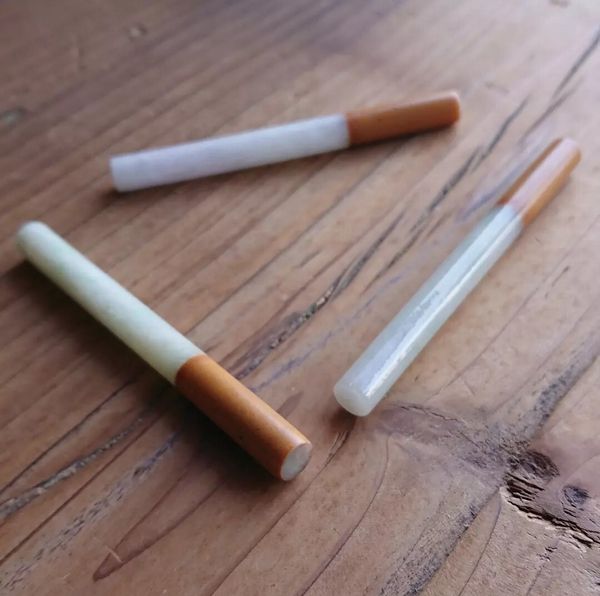 オブジェ 置き物 インテリア雑貨 家具 インテリア ビルマ翡翠 煙草 翡翠コレクター 禁煙の戒め