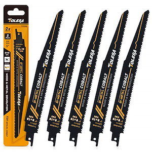 TOLESA レシプロソー替刃 8/10山 225mm バイメタル コバルト セーバーソーブレード 木工＆金属 解体用 5枚