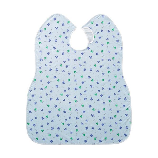 （まとめ）ピジョン 肩までおおえる食事エプロン クローバー 青 1枚(×5セット)