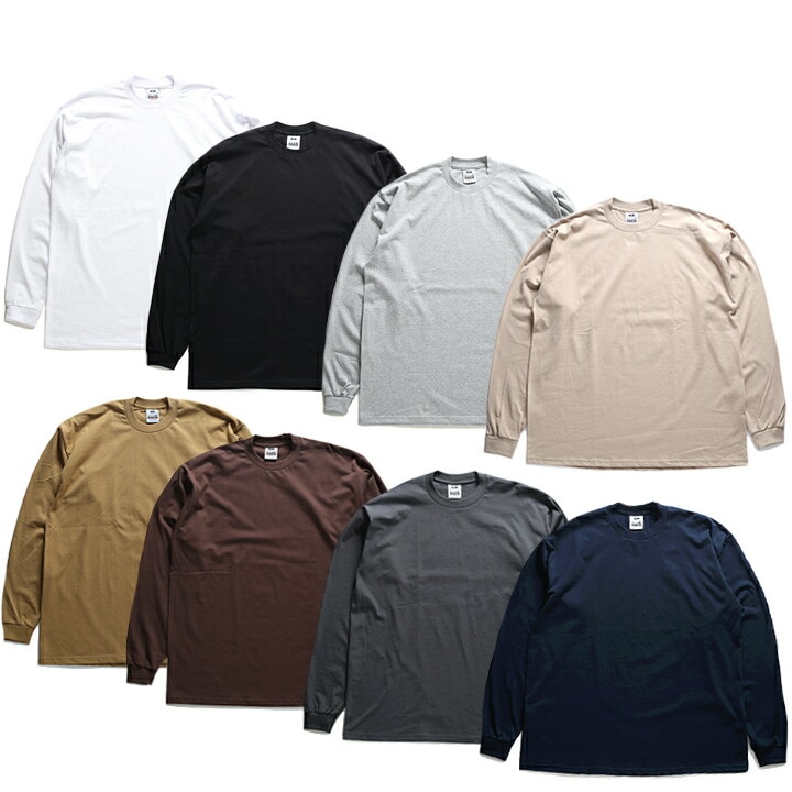 PRO CLUB ロンT ストリート メンズ レディース 春秋冬用 白/黒/グレー/カーキ Tシャツ 長袖 プロクラブ USAモデル 大きいサイズ ビッグシルエット
