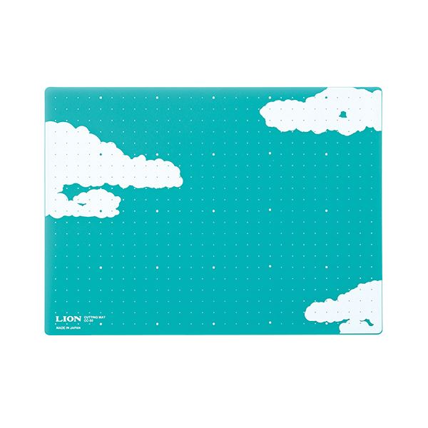 (まとめ) ライオン事務器 カッティングマットブルー CC-30 1枚 (×10セット)