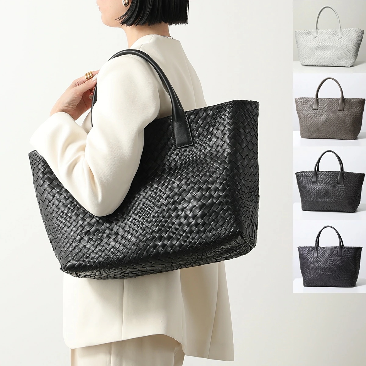 FALORNI ファロルニ トートバッグ F1805 レディース イタリア製 イントレチャート メッシュ編み レザー 鞄 カラー4色