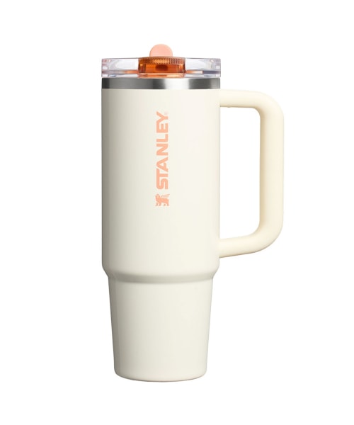 【STANLEY】 QUENCHER PRO TOUR FLIP STRAW TUMBLER 887ml CREAM APRICOT CHEVRON タンブラー 正規品