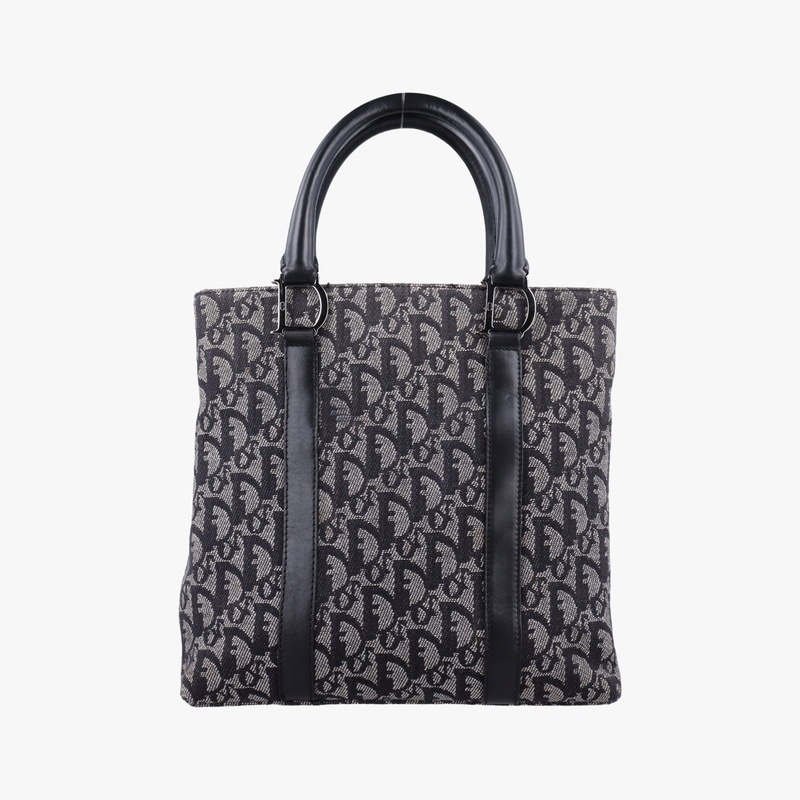 トロッター トート ネイビー ジャガード×レザー 06 RU 0043中古