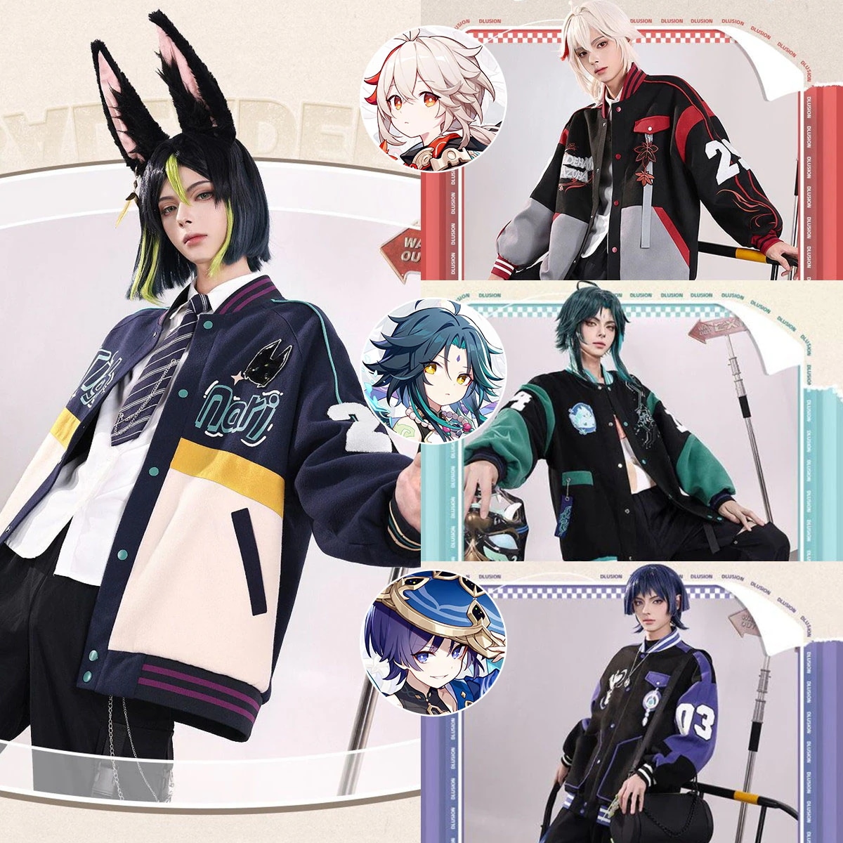 原神 F4 男女兼用 スウェット ティナリ 楓原万葉 魈 放浪者 カップル ペアルック パーカー コスプレ Genshin ブルゾン ジャケット