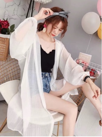 シアーシャツ トップス シャツ ブラウス ミモレ ミモレ丈 ロング ロング丈 ミッドレングス 袖あり 長袖 透け感 薄手 アイスシルク かわいい 大人可愛い きれいめ シンプル カジュアル おしゃれ