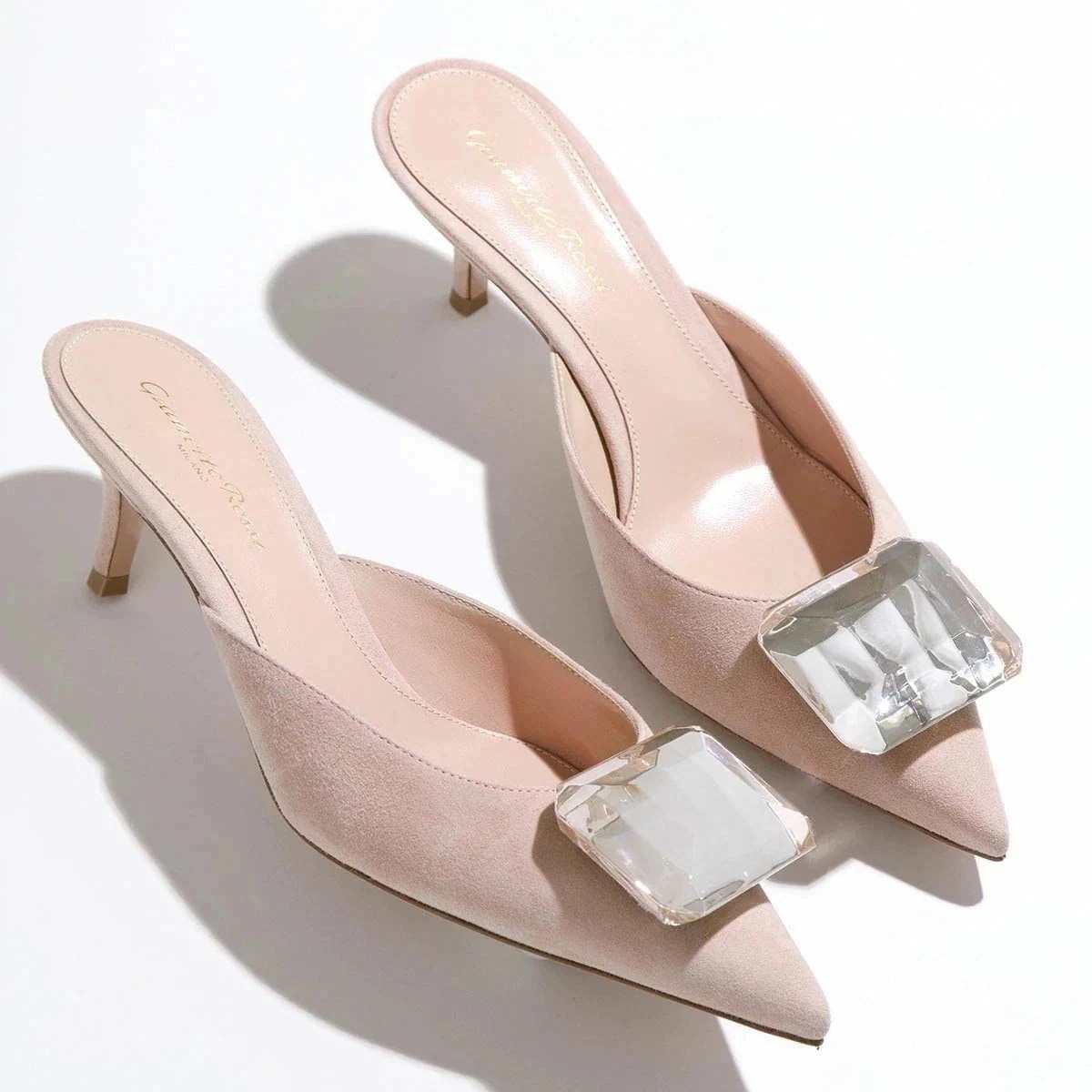 Gianvito Rossi ジャンヴィトロッシ ミュール JAIPUR MULE 55 G93009 55RIC CAM レディース ジェムストーン スウェー