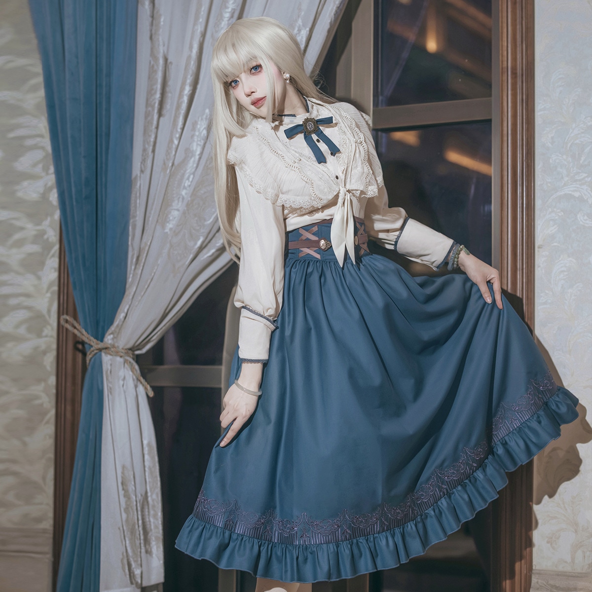 ロリータ レディース コスプレ衣装 ショールトップスハーフスカートデイリースイートスーツ プリンセス ドレス 衣装コスチューム