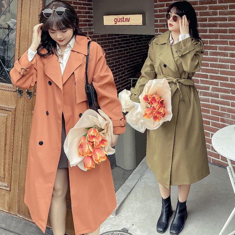 【ぽちゃまに】 2024秋新品 大きいサイズ ロングトレンチコート 体型カバー レディース ロングコート アウター メガ30%までに制限