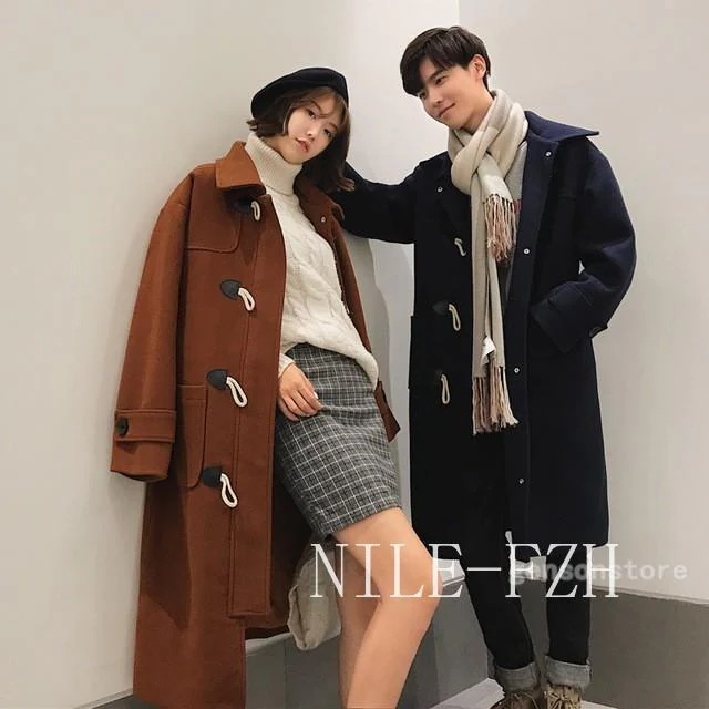 ダッフルコート カップルお揃い メンズ レディース ステンカラー ロングコート 大きいサイズ アウター 韓国ファッション ラシャコート 牛角ボタン 通勤 通学 福袋 6,965円
