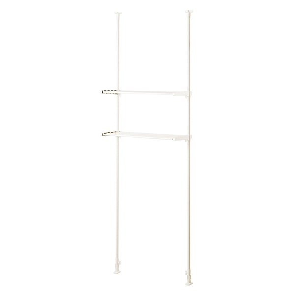 NY-294 洗濯機ラック 突っ張り 伸縮式 防水パン ランドリーラック 収納 ライトグレー