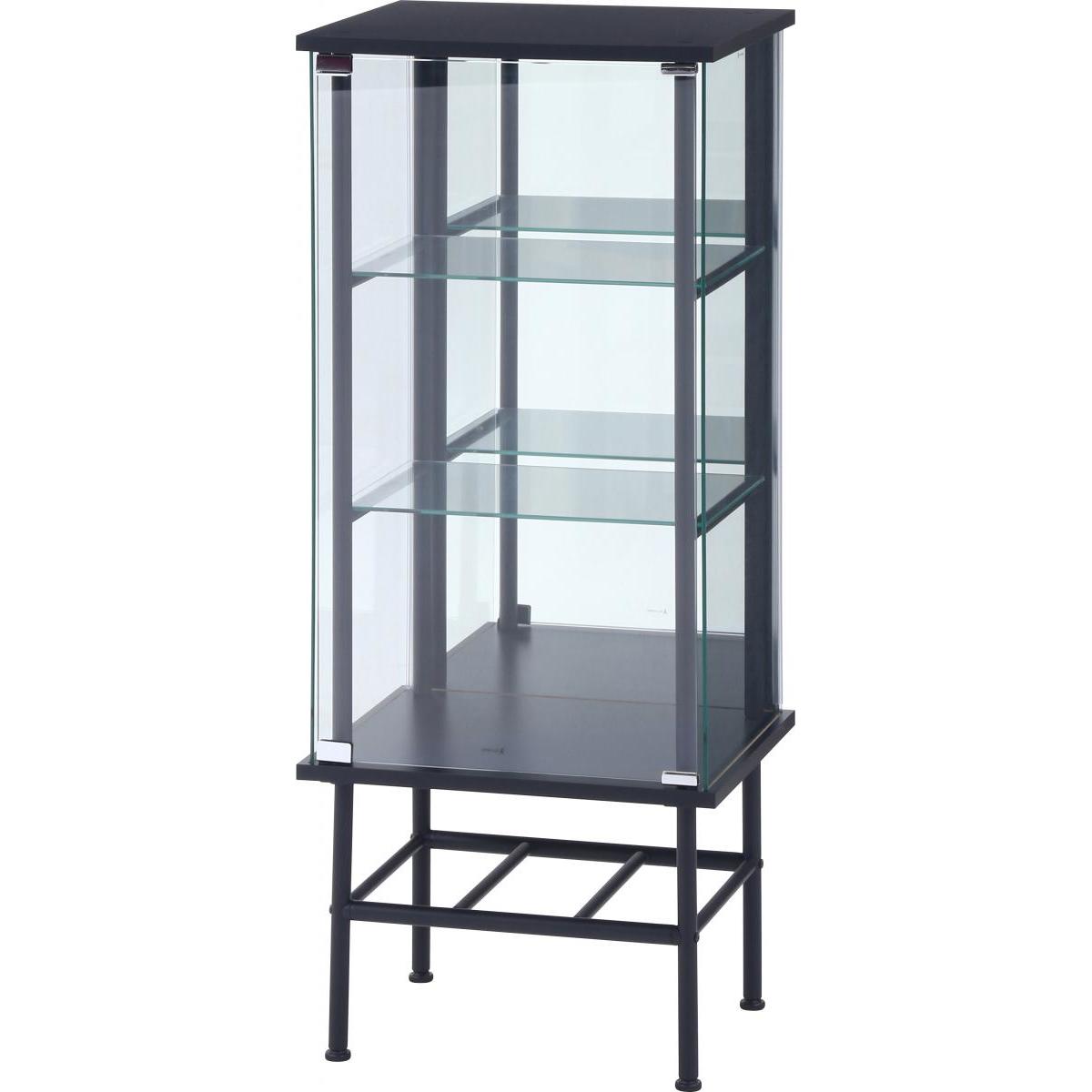 【I】不二貿易 レグラス コレクションケース スタンド 3段 ミラータイプ ブラック　お客様組立 収納 99480 TMG-G141 ブラック【北海道・沖縄・離島不可】c 20,576円