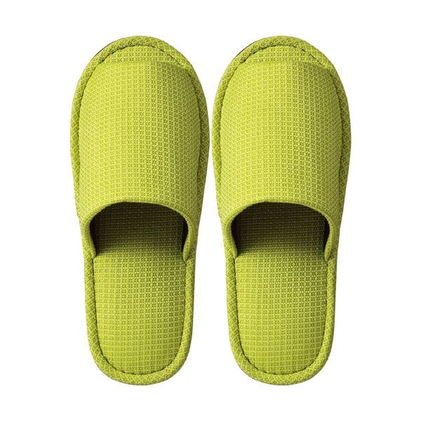 （まとめ） TANOSEE 外縫いスリッパ ラドクリフ グリーン 1足 [x10セット]