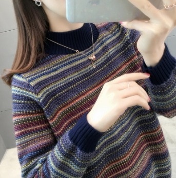 個性的 デート トップス セーター 袖あり 長袖 ハイネック 切り替えデザイン 編み込み かわいい 可愛い きれいめ カジュアル 上品 おしゃれ お洒落 レトロ エスニック エキゾチック