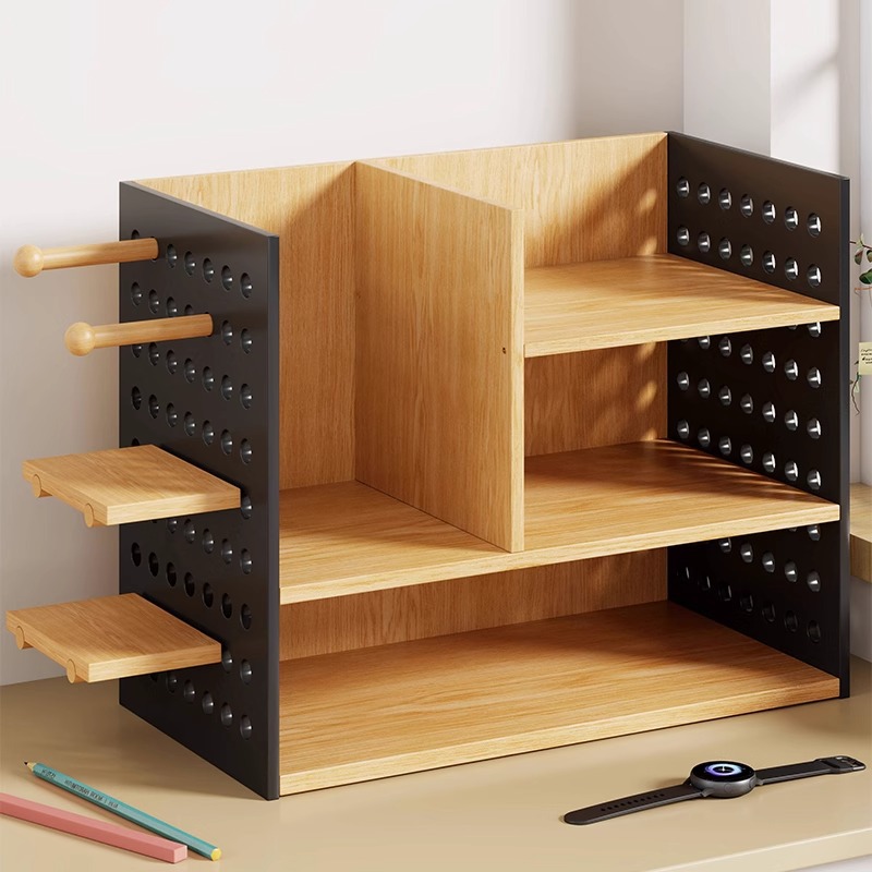 ワークステーションホールボードフィニッシュアーティファクトオフィスデスク木製マルチレイヤーオフィス用品ストレージデスクシンプルな小さな本棚