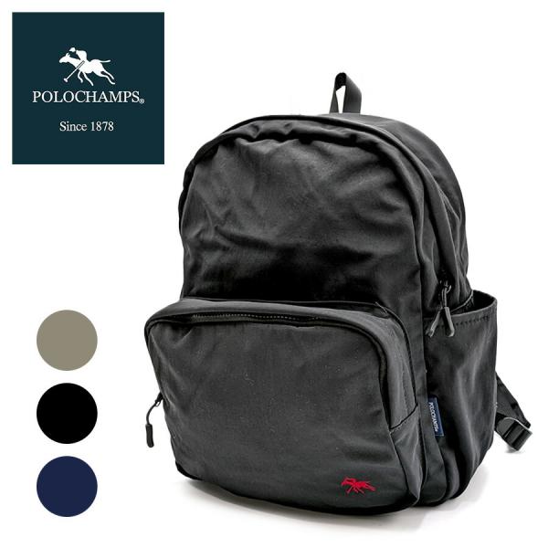 【POLO CHAMPS】 pcw100 ポリリュック リュックサック かばん カバン 鞄 使いやすい 普段使い シンプル カジュアル メンズ 父の日 ギフト プレゼント ブラック