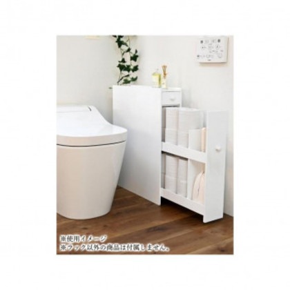 フクダクラフト たっぷり収納スリムトイレラック ホワイト TR-5014 WH