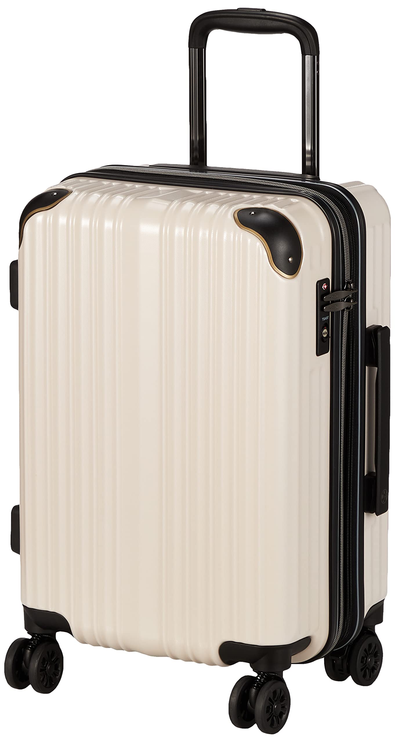 [ワイズリー] スーツケース 超軽量 ショック吸収・ストッパー機能双輪キャスター 抗菌防臭 TSAロック 機内持ち込み マチ拡張 約37～41L 1 cm サンドベージュ