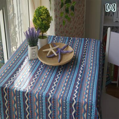 テーブルクロス レトロ 汚れ防止 机カバー 布 雑貨 ボヘミアン キッチン ダイニング リビング おしゃれ 厚手 エスニック 象 青 黒 5,674円