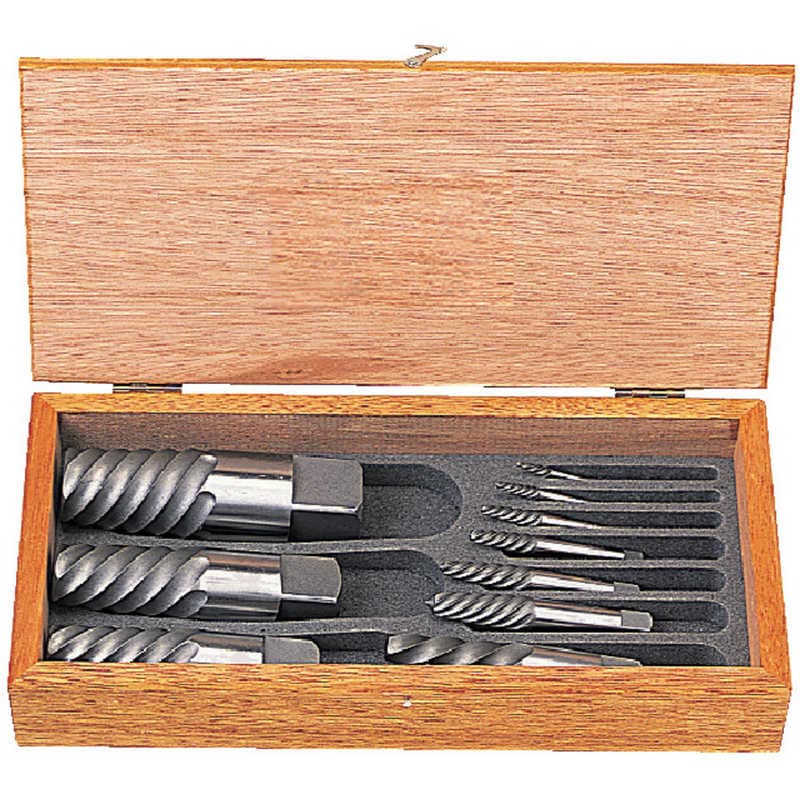 トラスコ中山　エキストラクターセット ラセン型 10本組 木箱入　EXS1826