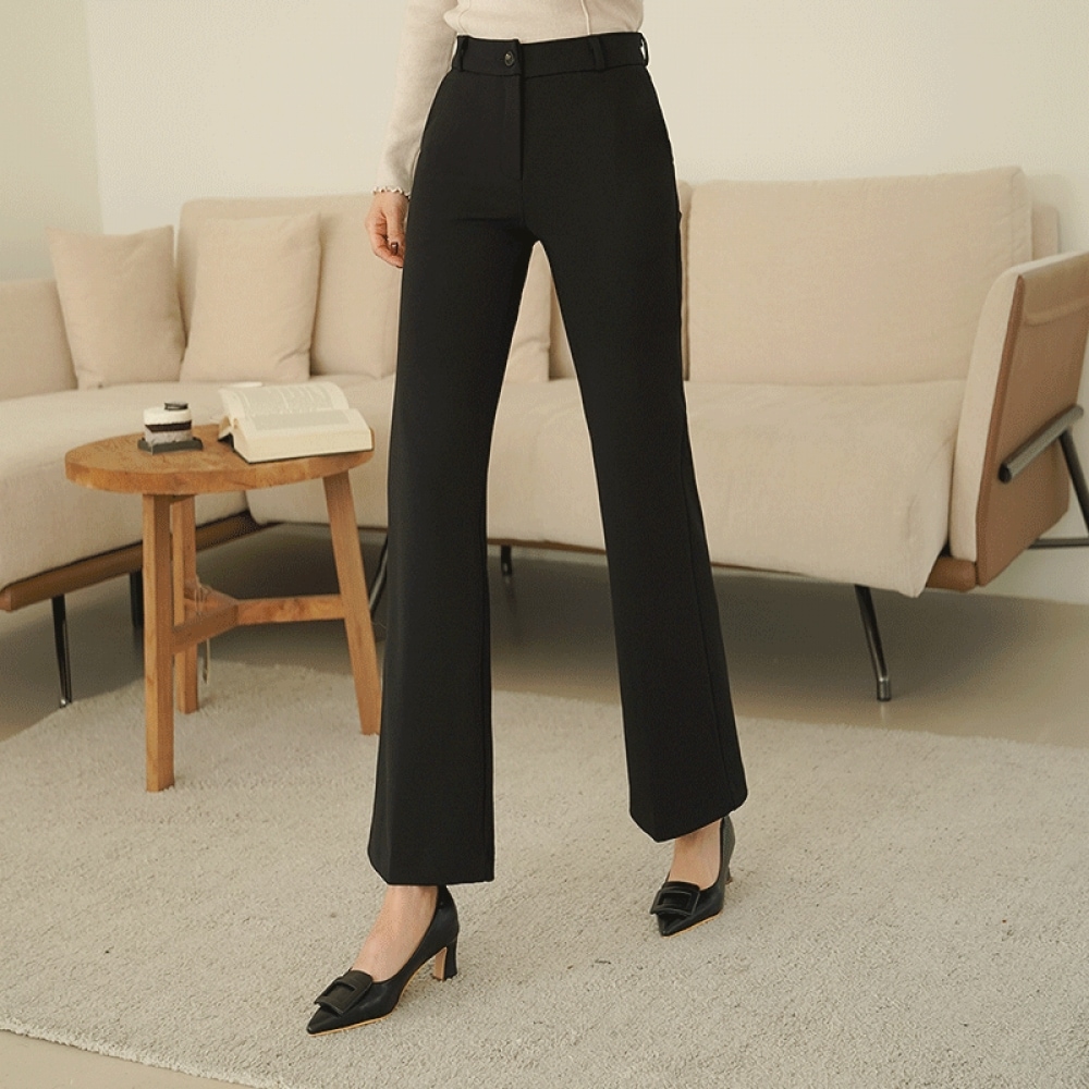 クリック&ファニーナイスフィット起毛ブーツカットスラックス [SMLサイズ]