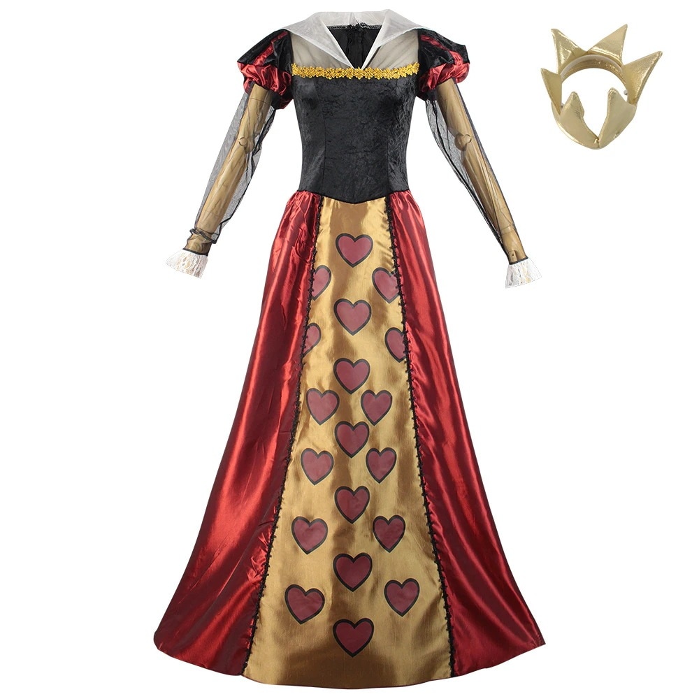 K1272気違いの帽子の王の皇后のcos服の皇后はセットの舞台の劇の演技の服装のカップルを演じます