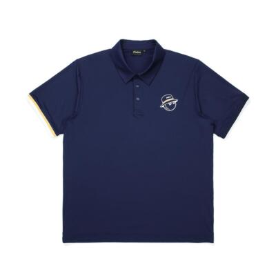 Malbon Golf純正トラベルバケットテックポロシャツ ネイビー（メンズ）