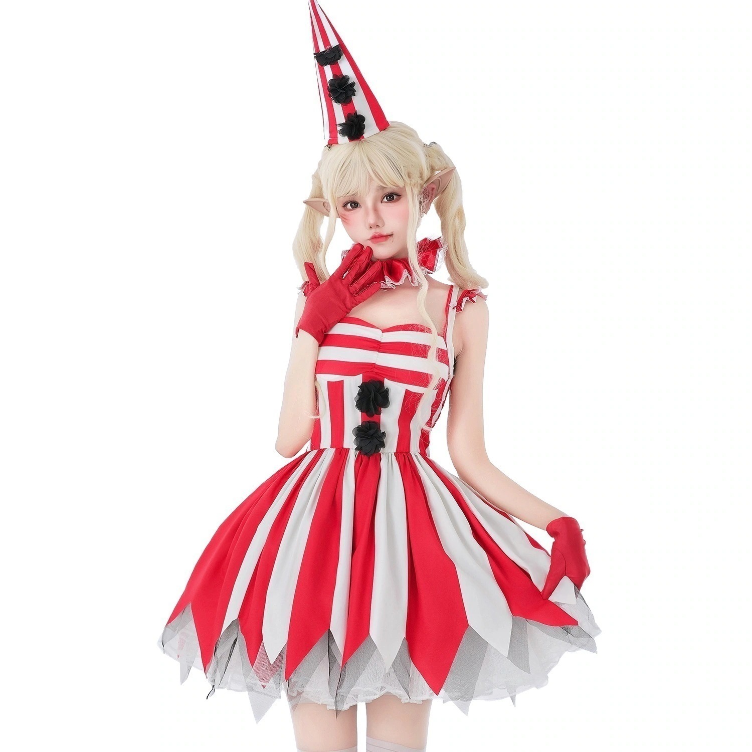 【急速出荷】無.料サーカスのピエロ女史邪悪なピエロハロウィン コスプレ