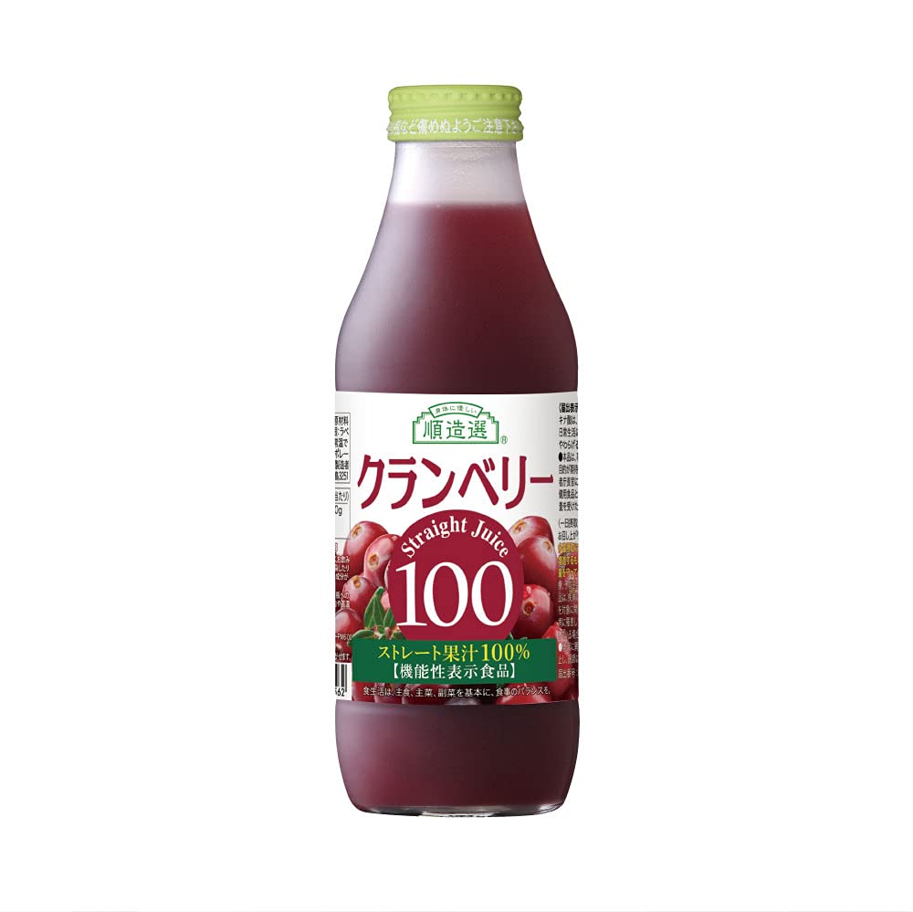 即日発送 順造選 機能性表示 クランベリー100 500ml×3本入りセット 無添加 果汁100％ ストレート クランベリージュース キナ酸 機能性食品