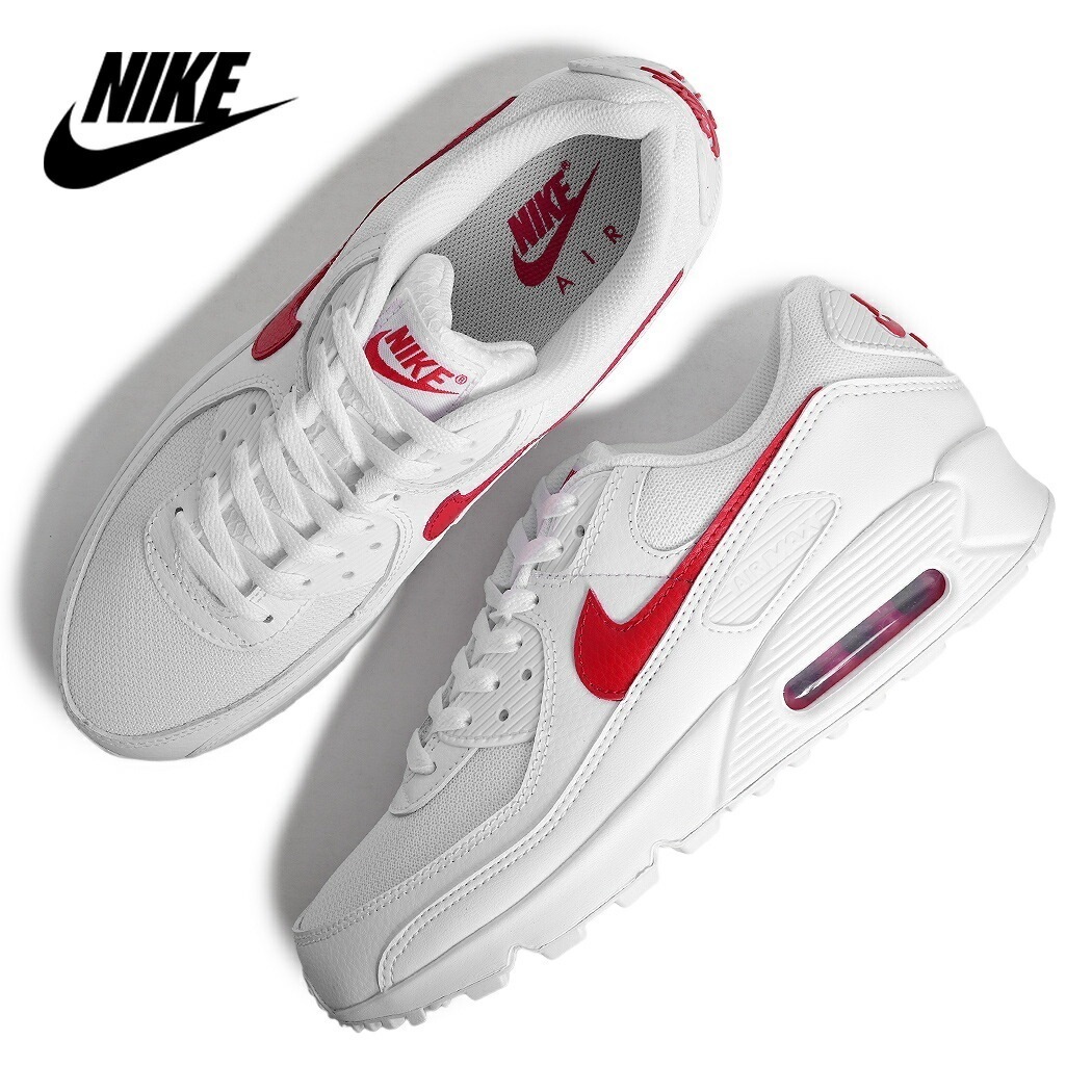 NIKE ナイキ エア マックス 90 スニーカー AIR MAX 90 WHITE/UNIVERSITY RED ( ホワイト レッド 白 赤 DM0029-120 )