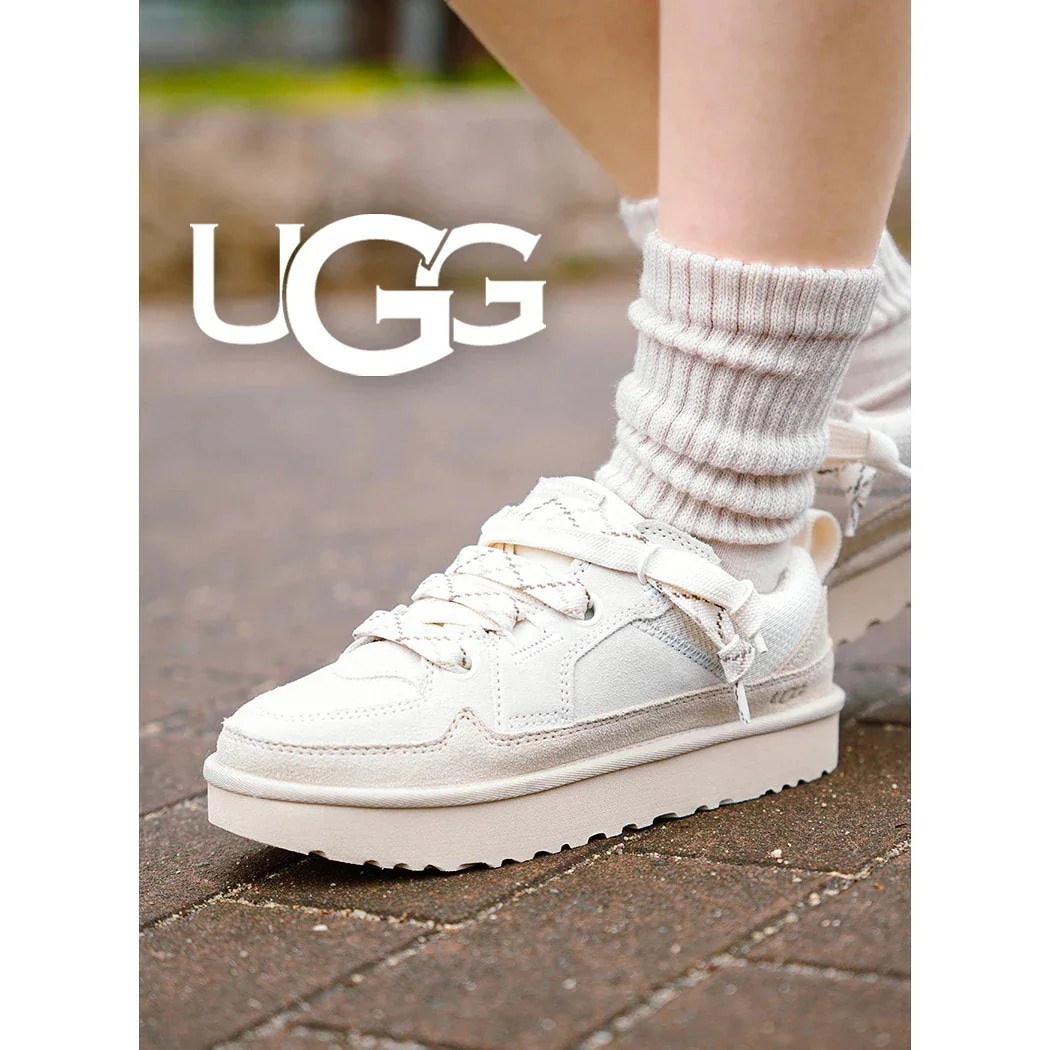 UGG アグ ボリューム 厚底 ロー ローメル スニーカー LO LOWMEL JASMINE ( ジャスミン クリーム 白 スエード レディース レザースニーカー 1168890-JSM )