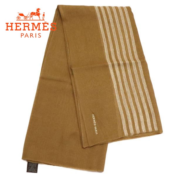 HERMES カシミヤストール　キャメル HERMES エルメス 大判 カシミヤストール