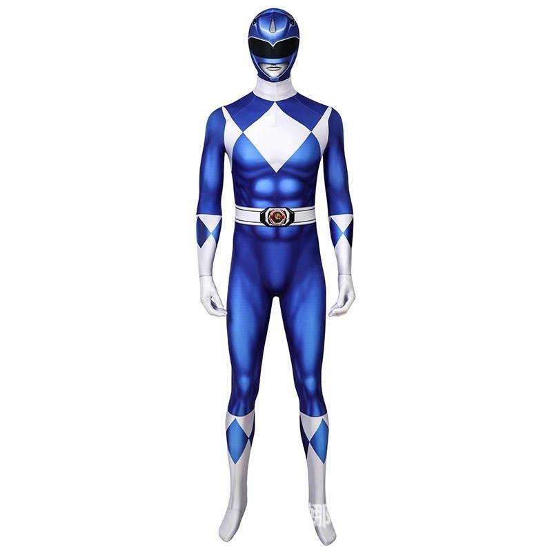 パワーレンジャー Cos セグメントタイツ ブルー トリケラトプス リンカー プリント ジャンプスーツ J19073ca