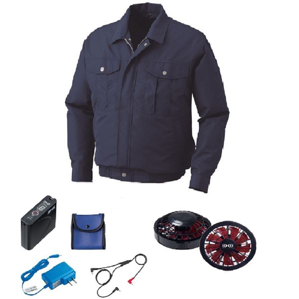 KU90540 空調服 ポリエステル製 FAN2200BR/LISUPER1セット ダークブルー L