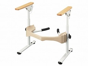 アロン化成 洋式トイレフレームS はねあげR2 木製ひじ掛け 533087