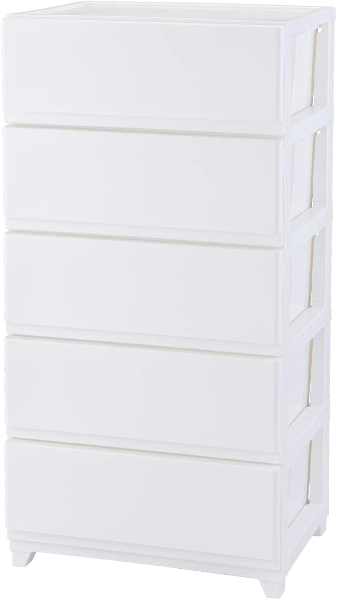 JEJアステージ(JEJ Astage) 収納ケース デコニー シーヴォ 5段 ワイド ホワイト 簡単組立 日本製 幅54×奥行41.5×高さ106.1cm 4,898円