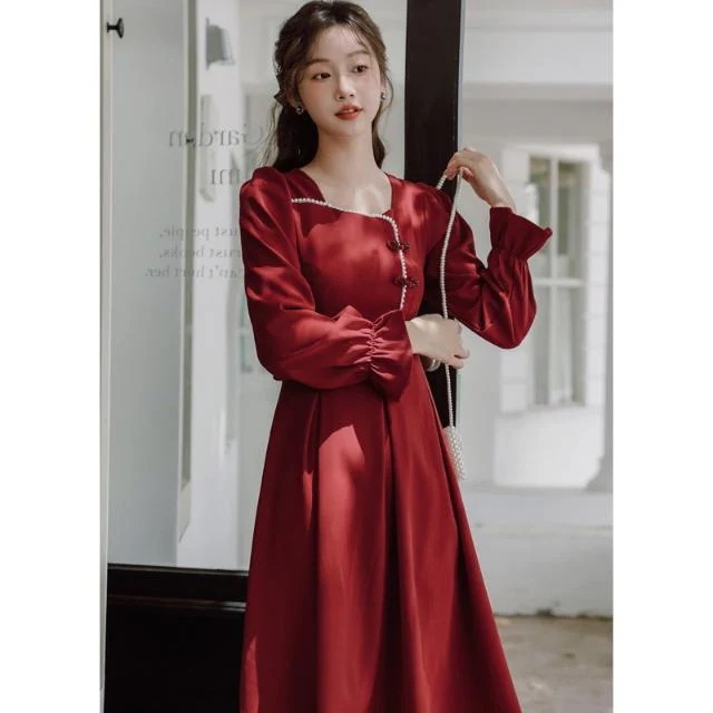 フランス学院風気質が痩せているワンピース女性23新早淑女小柄高腰長スカート 4,684円