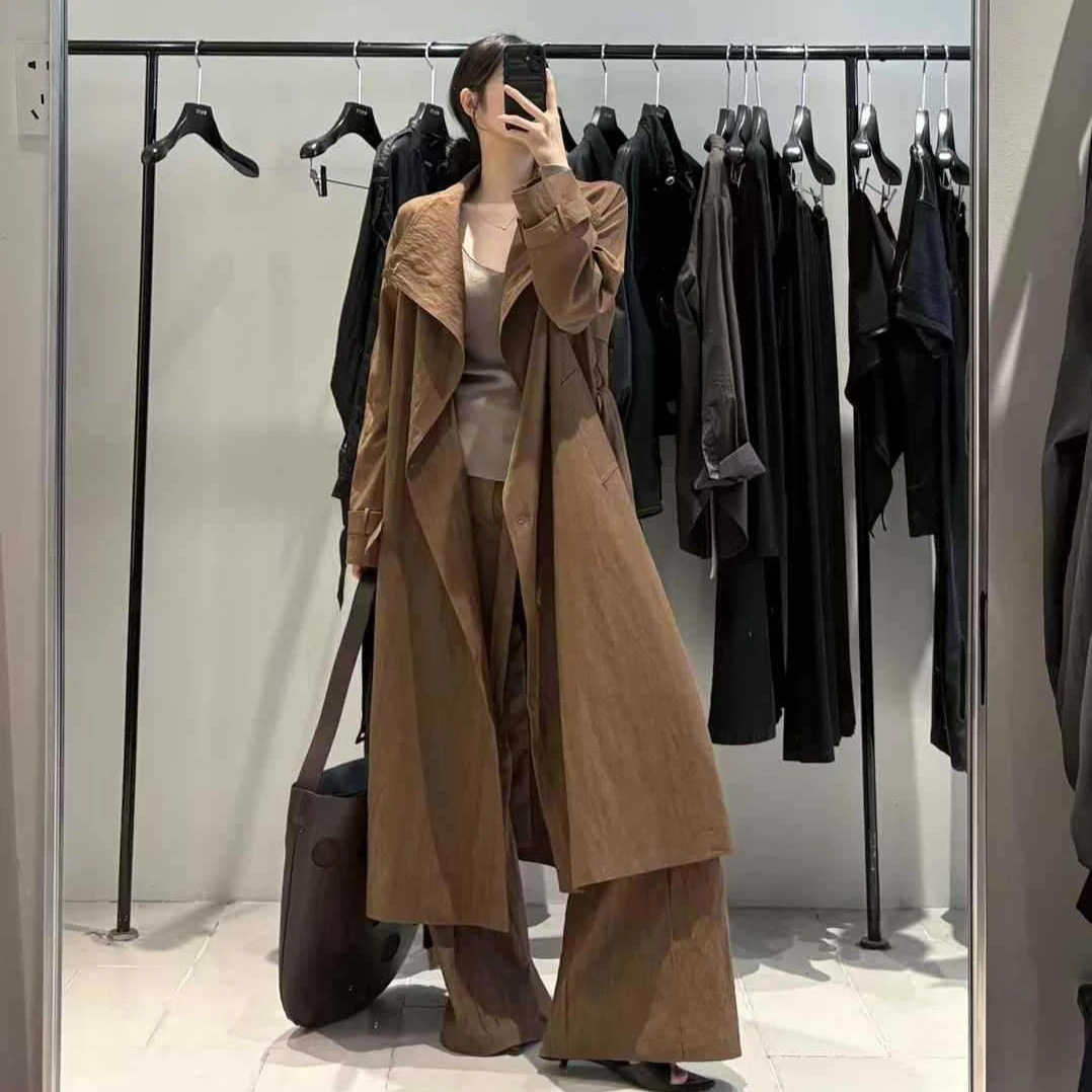 Uma ホワイト広州十三ライン Runden 25 の新作ウインドブレーカーレディーストールカジュアルロングジャケット