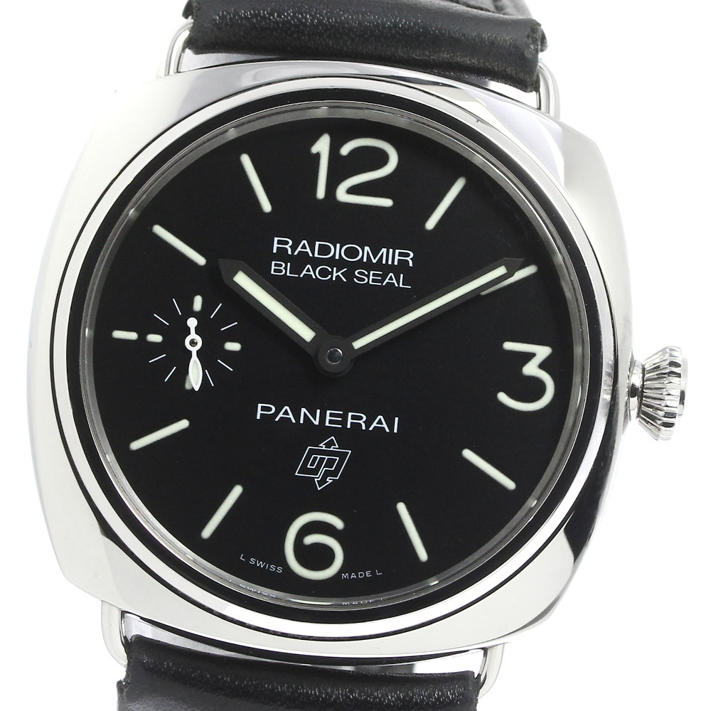 パネライ PANERAI PAMC0380 ラジオミール ブラックシール ロゴ 手巻き メンズ 保証書付き_748176【中古】