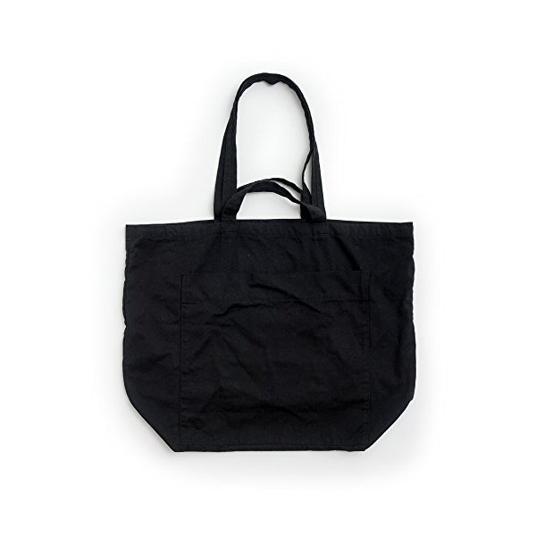 BAGGU Giant Pocket Tote， Oversized Stylish Canvas Bag for Easy Carrying， Black 並行輸入品