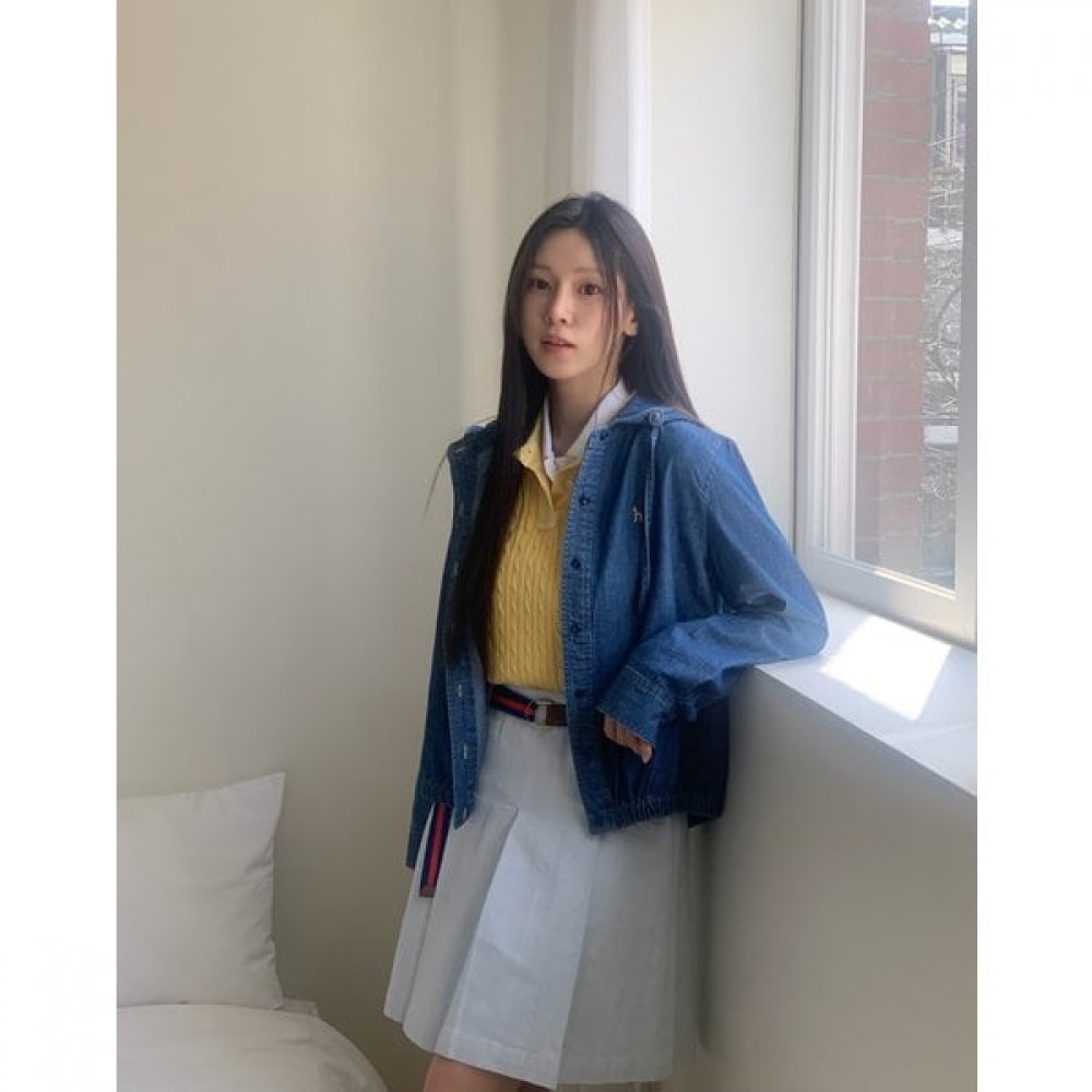 [25SS] [デニム] フード付きアウターウェアシャツブルー HSSH5B203B2