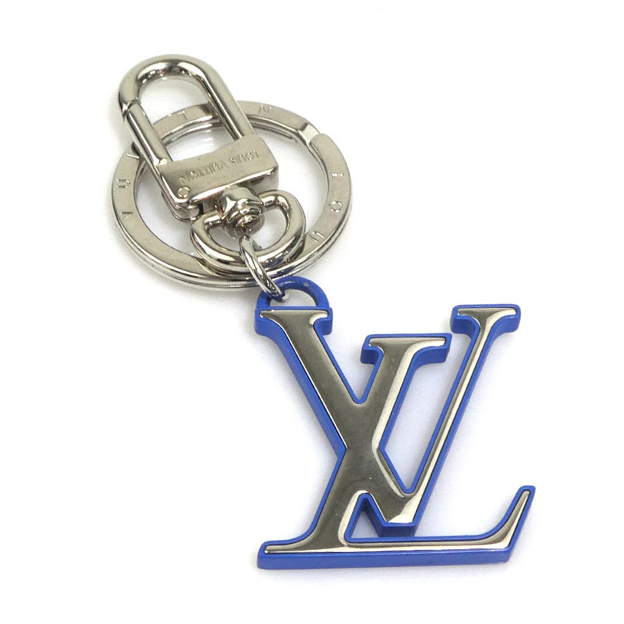 ルイ ヴィトン LOUIS VUITTON チャーム キーリング ポルトクレ LV クロマティック メタル シルバー/ブルー ユニセックス M63601 e61328g
