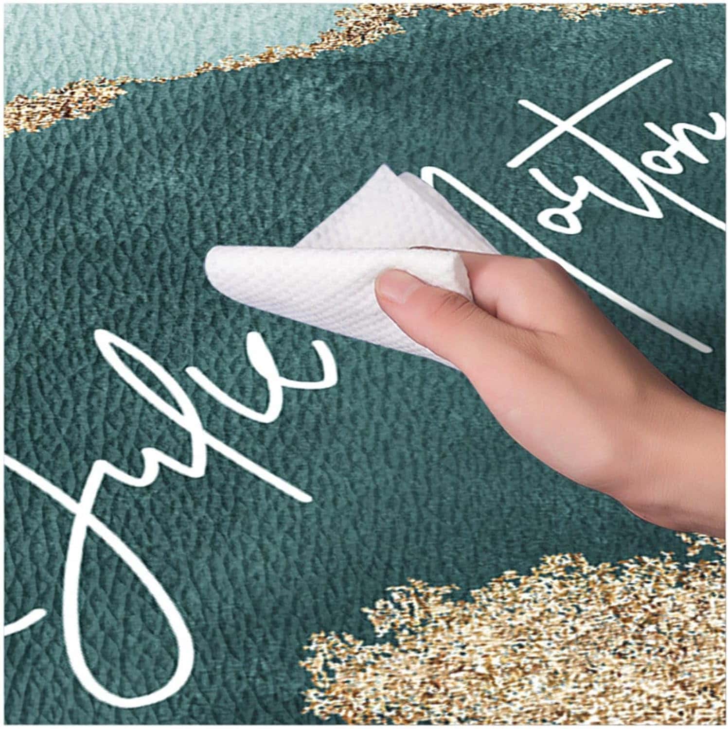 拭ける 洗濯不要！ PVC キッチンマット ロング お風呂マット 玄関マット 室内 廊下 洗面台 すべり止め 丸洗いOK 欧風 おしゃれ 傷防止 ボーダー 45*70cm +45*140cm