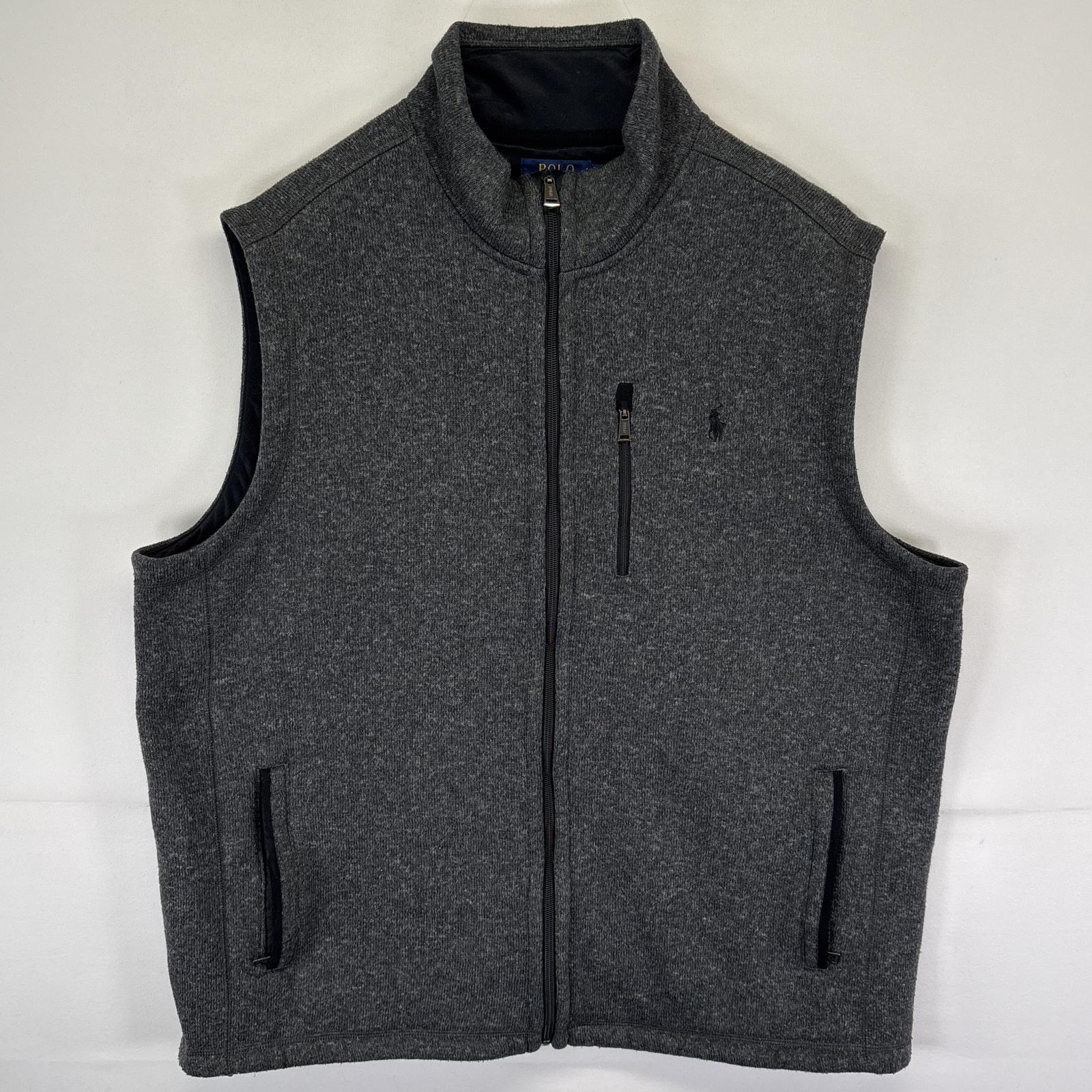 古着 ベスト ベターセータータイプ フルジップ フリース 大きいサイズ XXL ダークグレー メンズ