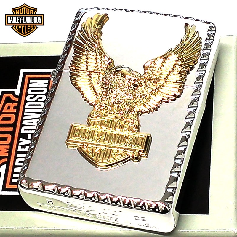 ZIPPO ライター ハーレー ダビッドソン ジッポ イーグルメタル HARLEY-DAVIDSON シルバー 鷲 銀 鏡面 かっこいい コーナーリューター加工 渋い おしゃれ メンズ ギフト