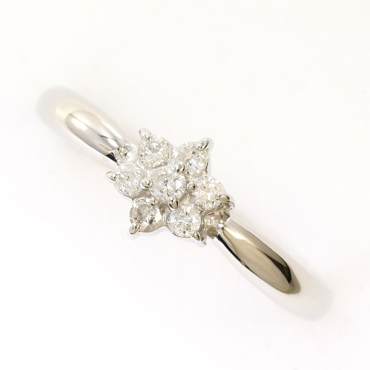 PT900 プラチナ リング・指輪 12号 ダイヤモンド 0.13 ct 総重量約2.1g 中古