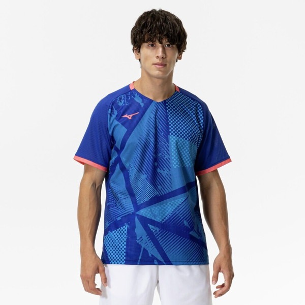 ミズノ MIZUNO 汗処理／通気 ドライエアロフローゲームシャツ ラケットスポーツ 半袖 メンズ 62JAC01025