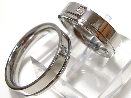 SteelAdamas刻印無料ペアアダマスステンレスダイヤモンドリング/ペアステンレスアクセサリー/